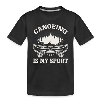 Canoe is my sport Sportsman Canoeist - Kids' Premium Organic T-Shirt - black - Front