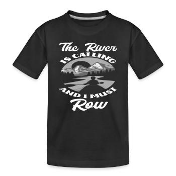 River Canoe Canoeist - Kids' Premium Organic T-Shirt - black - Front
