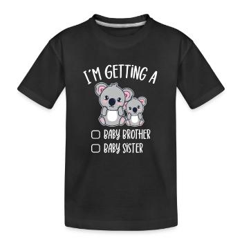 I'm Getting A Baby Brother Baby Sister Koala Gift - Kinder Premium Bio T-Shirt - Schwarz - Vorne