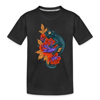 Panthère Voilée Chamaeleonidae Amant Caméléon - T-shirt bio Premium Enfant - noir - Devant