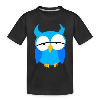 Blue Boys Owl Cartoon Nocturnal Birds Of Prey Love - Kids' Premium Organic T-Shirt - black - Front