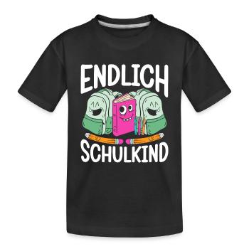 School 1. Grade - Kinder Premium Bio T-Shirt - Schwarz - Vorne