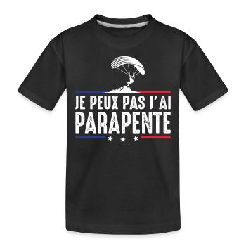Je Peux Pas J'ai parapente Parachute parachutist - T-shirt bio Premium Enfant - noir - Devant