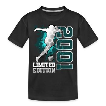 2001 Fußball Limited Edition Geburtstag - Kinder Premium Bio T-Shirt - Schwarz - Vorne