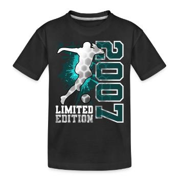 2007 Fußball Limited Edition Geburtstag - Kinder Premium Bio T-Shirt - Schwarz - Vorne