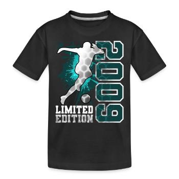 2009 Fußball Limited Edition Geburtstag - Kinder Premium Bio T-Shirt - Schwarz - Vorne