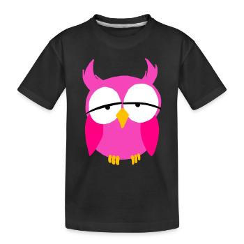 Pink Girl Owl Cartoon Oiseaux prédateurs nocturnes - T-shirt bio Premium Enfant - noir - Devant