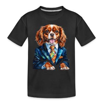 Cavalier King Charles Spaniel Costume Imprimé Chien - T-shirt bio Premium Enfant - noir - Devant