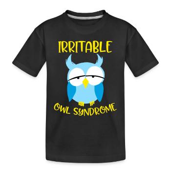 Syndrome de la chouette irritable Drôle Oiseaux nocturnes Humour - T-shirt bio Premium Enfant - noir - Devant
