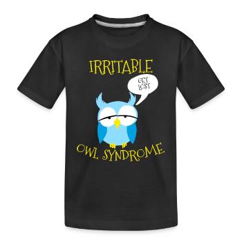 Syndrome de la chouette irritable se perdre Jeu de mots nocturne - T-shirt bio Premium Enfant - noir - Devant