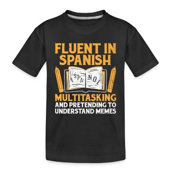 Professeur de langues étrangères École Professeurs de langues - T-shirt bio Premium Enfant - noir - Devant