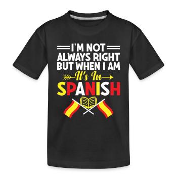 Professeur de langues étrangères École Professeurs de langues - T-shirt bio Premium Enfant - noir - Devant