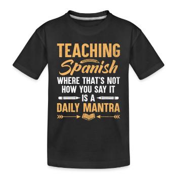 Professeur de langues étrangères École Professeurs de langues - T-shirt bio Premium Enfant - noir - Devant