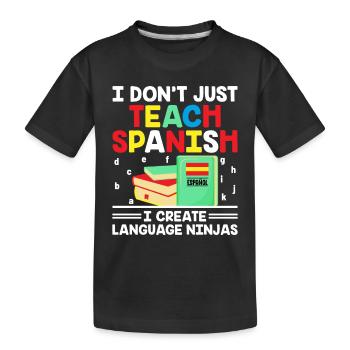 Professeur de langues étrangères École Professeurs de langues - T-shirt bio Premium Enfant - noir - Devant