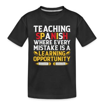Fremdsprachenlehrer Schule Sprachlehrer - Kinder Premium Bio T-Shirt - Schwarz - Vorne