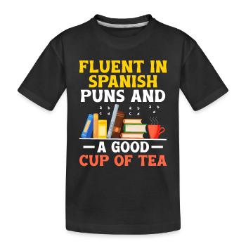 Professeur de langues étrangères École Professeurs de langues - T-shirt bio Premium Enfant - noir - Devant