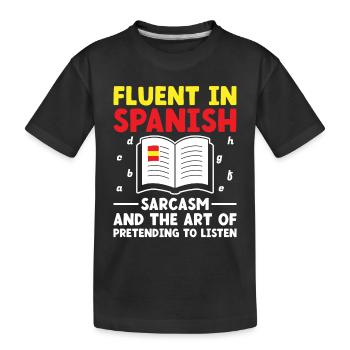 Professeur de langues étrangères École Professeurs de langues - T-shirt bio Premium Enfant - noir - Devant