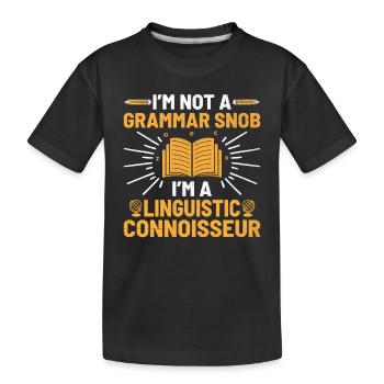 Professeur de langues étrangères École Professeurs de langues - T-shirt bio Premium Enfant - noir - Devant