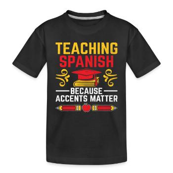 Professeur de langues étrangères École Professeurs de langues - T-shirt bio Premium Enfant - noir - Devant