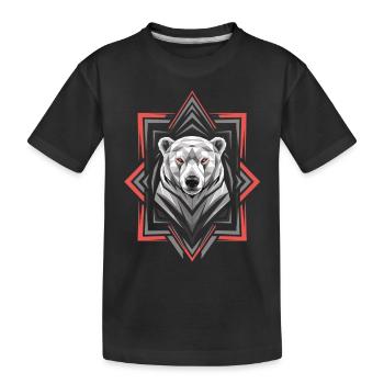 Geometrischer Eisbär Kopf Kunstwerk - Kinder Premium Bio T-Shirt - Schwarz - Vorne