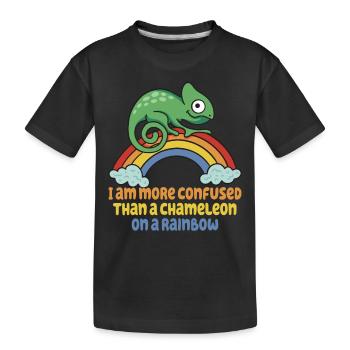 Ich Bin Verwirrter Als Ein Chamäleon - Kinder Premium Bio T-Shirt - Schwarz - Vorne