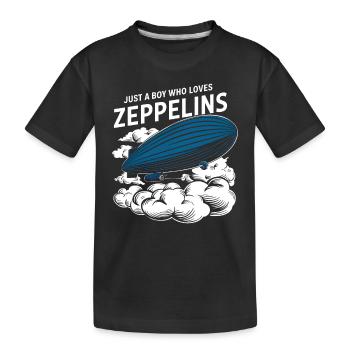 Luftschiff Zeppelin Geschenk - Kinder Premium Bio T-Shirt - Schwarz - Vorne