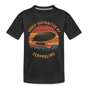 Luftschiff Zeppelin Geschenk - Kinder Premium Bio T-Shirt - Schwarz - Vorne