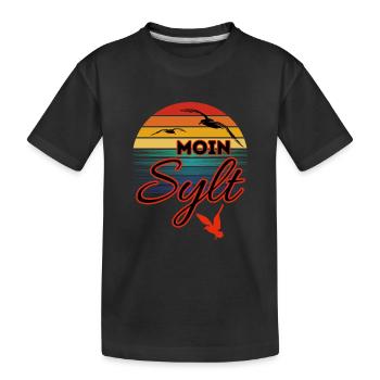Moin Sylt avec mouette dans le style rétro Island Sylt - T-shirt bio Premium Enfant - noir - Devant