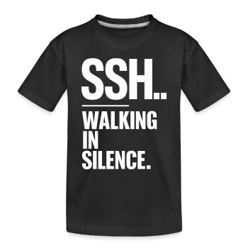 SSH.. Spazieren in Stille Silent Walking - Kinder Premium Bio T-Shirt - Schwarz - Vorne