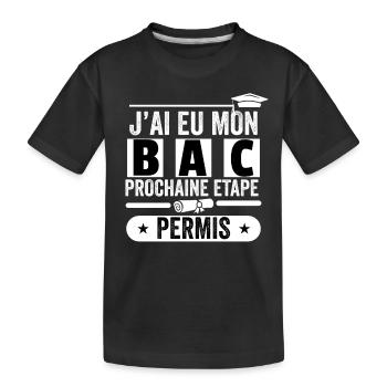Cadeau Baccalauréat Bachelier Bachelière Bac 2024 - T-shirt bio Premium Enfant - noir - Devant
