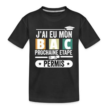 Cadeau Baccalauréat Bachelier Bachelière Bac 2024 - T-shirt bio Premium Enfant - noir - Devant