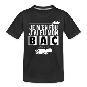 Cadeau Baccalauréat Bachelier Bachelière Bac 2024 - T-shirt bio Premium Enfant - noir - Devant