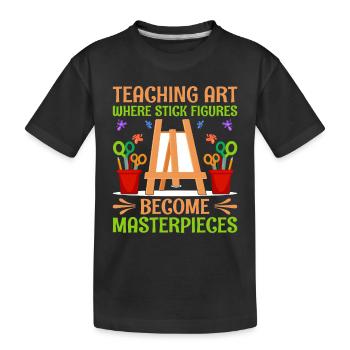 Kunstlehrer Schullehrer Lustige Kunstlehrer Scho - Kinder Premium Bio T-Shirt - Schwarz - Vorne