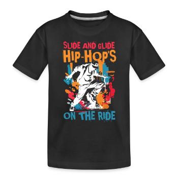 Slide and Glide Hip Hop's On The Ride - Kinder Premium Bio T-Shirt - Schwarz - Vorne