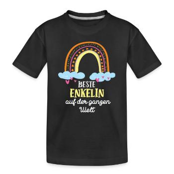 Enkelin Geburtstag Enkeltochter Mädchen Enkelkind - Kinder Premium Bio T-Shirt - Schwarz - Vorne