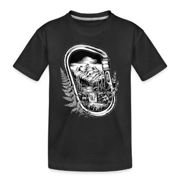 Bergsteigen Bergseigerhaken Wandern Karabiner - Kinder Premium Bio T-Shirt - Schwarz - Vorne