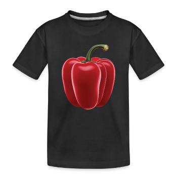 Paprika Geschenk - Kinder Premium Bio T-Shirt - Schwarz - Vorne