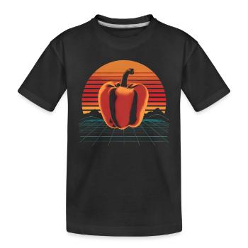 Paprika Geschenk - Kinder Premium Bio T-Shirt - Schwarz - Vorne