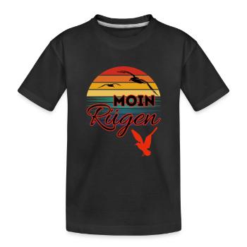 Moin Rügen avec mouette dans le style rétro île de Rügen - T-shirt bio Premium Enfant - noir - Devant