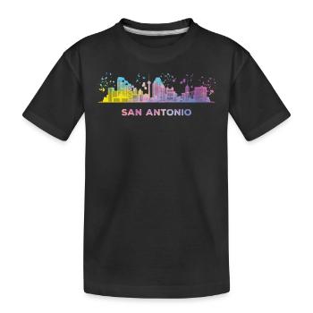 San Antonian Skyline San Antonio - Kinder Premium Bio T-Shirt - Schwarz - Vorne