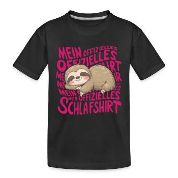 Mein offizielles Schlafshirt - Kinder Premium Bio T-Shirt - Schwarz - Vorne