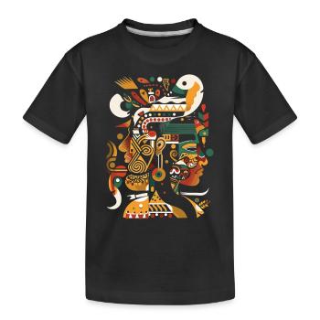Dieu Maya Mythologie Maya Itzamna Oeuvre - T-shirt bio Premium Enfant - noir - Devant