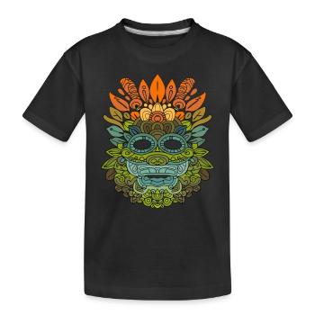 Dieu Maya Mythologie Maya Masque Itzamna - T-shirt bio Premium Enfant - noir - Devant