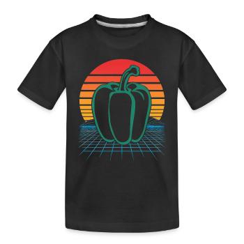 Paprika Geschenk - Kinder Premium Bio T-Shirt - Schwarz - Vorne