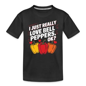 Paprika Geschenk - Kinder Premium Bio T-Shirt - Schwarz - Vorne