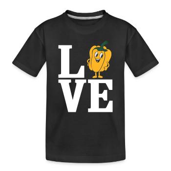 Paprika Geschenk - Kinder Premium Bio T-Shirt - Schwarz - Vorne