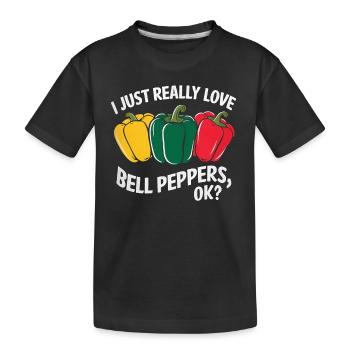 Paprika Geschenk - Kinder Premium Bio T-Shirt - Schwarz - Vorne