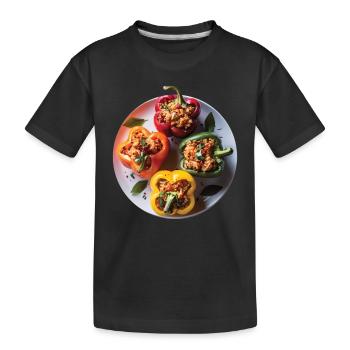 Paprika Geschenk - Kinder Premium Bio T-Shirt - Schwarz - Vorne