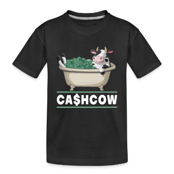 Cash Cow für einen Investor Anleger Sparer - Kinder Premium Bio T-Shirt - Schwarz - Vorne