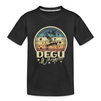 Degu Whisperer Nagetier Vintage - Kinder Premium Bio T-Shirt - Schwarz - Vorne